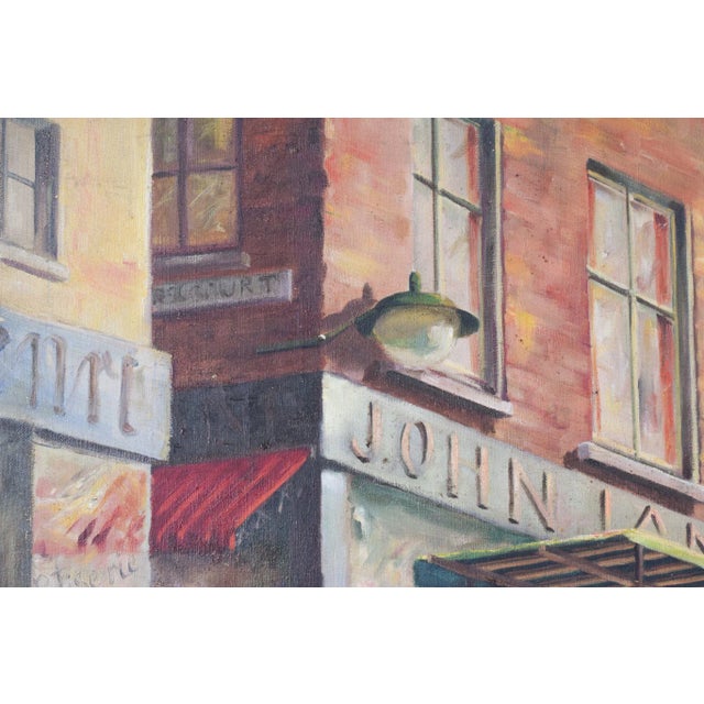 1950s Market Day, British Street Scene, Oil on Canvas For Sale - Image 5 of 7