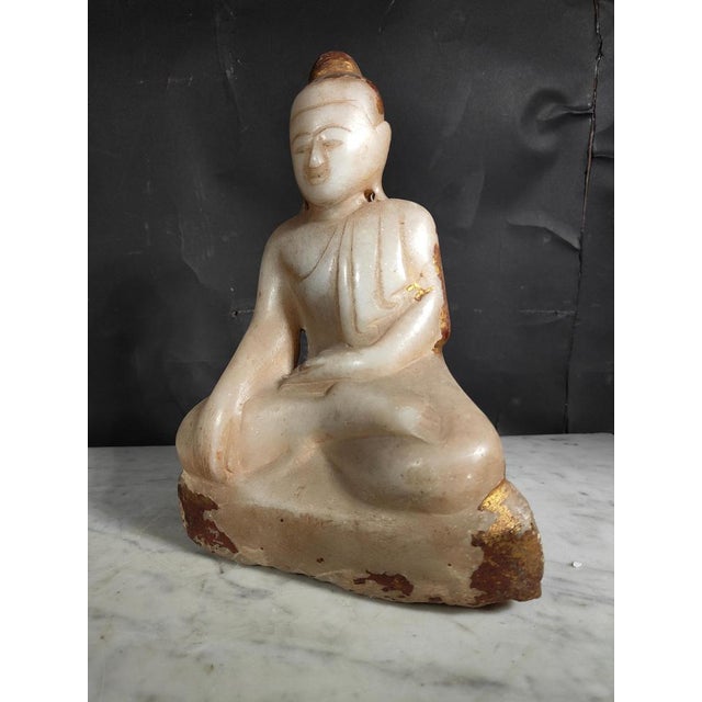 Asian Alabaster Buddha, 1880s For Sale - Image 12 of 14