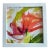 Vibrant Abstract Floral Watercolor in Recycled White Frame For Sale