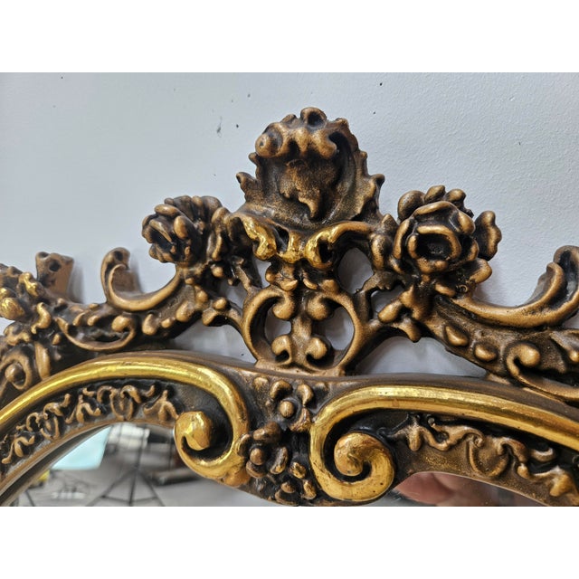 1960s Vintage Mirror in Lacquered and Carved Wood, 1960 For Sale - Image 5 of 12