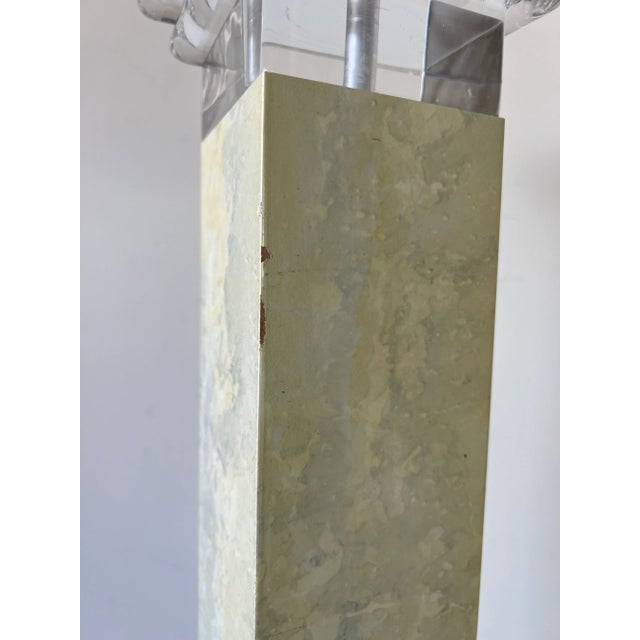 Vintage Lucite and Laminate Wood Floor Lamp For Sale - Image 11 of 12