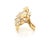 Metal Mid 20th Century Magerit Verona Diamond Leaf Cluster Cuff Ring 18k Yellow Gold Size 6.5 For Sale - Image 7 of 9