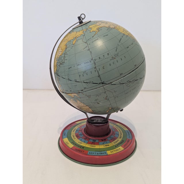 Replogle Globes Tin Globe With Perpetual Calendar Base For Sale - Image 4 of 5