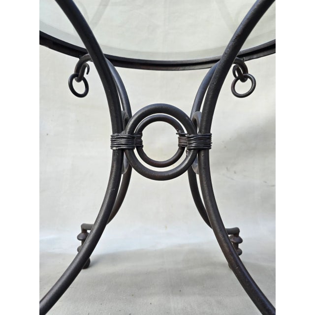 Wrought Iron Glass Table For Sale - Image 4 of 7