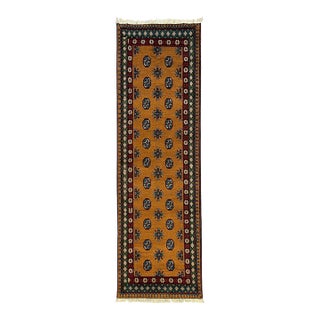 Terracotta Brown Tribal Geometric Gul Runner Rug, 2'9" X 9'5" For Sale