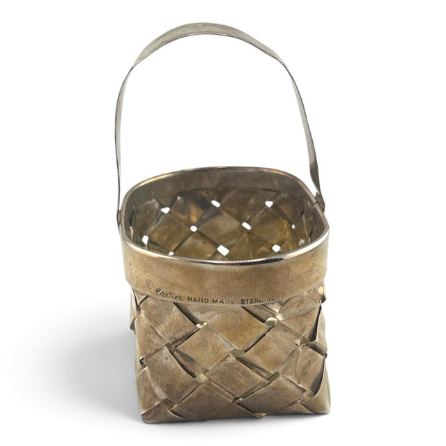 Beautiful little miniature sterling silver basket from Cartier! Perfect to hold a business card or wedding rings.