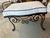 Vintage Wrought Iron Garden Patio Bench Stool Newly Upholstered Powder-Coated For Sale - Image 10 of 12