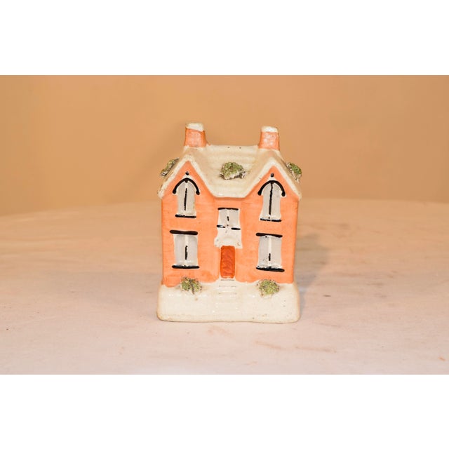 Peach 19th C Staffordshire Cottage Bank For Sale - Image 8 of 9