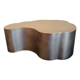 Arteriors "Meadow" Organic Iron Coffee Table - Antique Brass For Sale