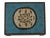 A Japanese cloisonne enamel box. The ware features a vibrant turquoise ground decorated with intricate scrolling wirework....