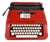 Red Model 319 Typewriter from Underwood, Spain, 1970s For Sale