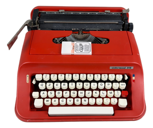 Red Model 319 Typewriter from Underwood, Spain, 1970s
