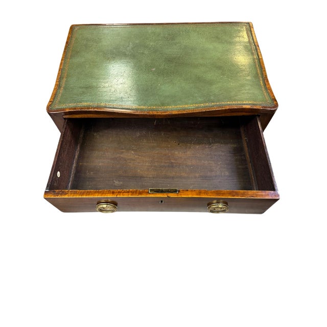 Traditional Early 20th Century English Georgian Mahogany Writing Table With Leather Top and Slide For Sale - Image 3 of 6