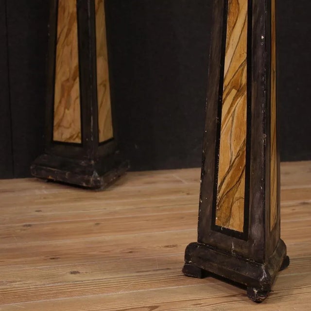 Large Painted Wooden Obelisks, 1930s, Set of 2 For Sale - Image 4 of 13
