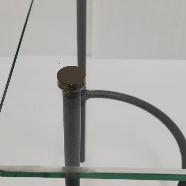 Vintage Coffee Table in Black Lacquered Steel and Glass from Pierre Guariche, 1950s For Sale - Image 4 of 10