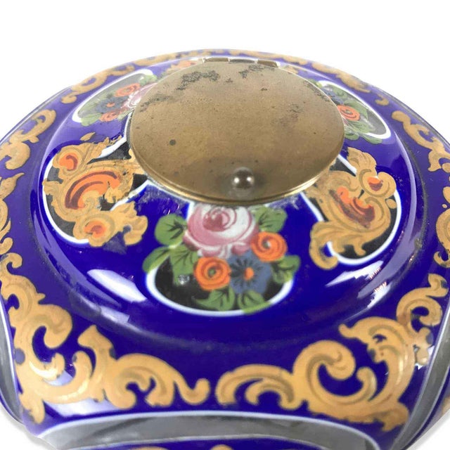 Biedermeier Judaica Glass Inkwell For Sale - Image 4 of 8