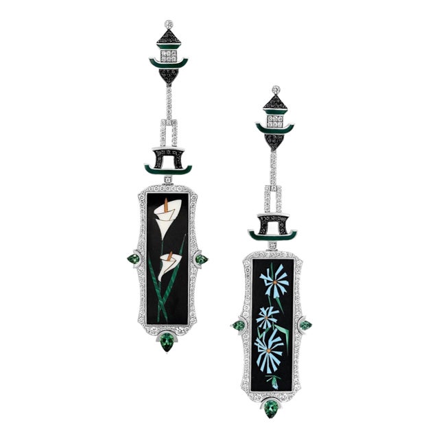 Bochic Pagoda Mosaic Earrings For Sale
