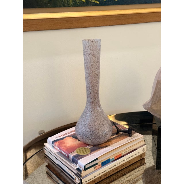 Vintage Frosted Art Glass Vase Organic Modern Vase For Sale In West Palm - Image 6 of 6
