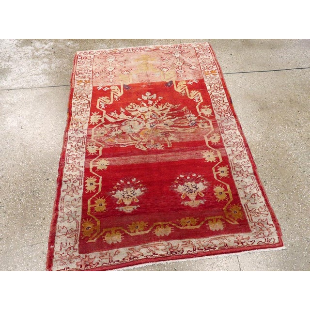 Galerie Shabab Collection Early 20th Century Turkish Oushak Throw Rug For Sale In New York - Image 6 of 7