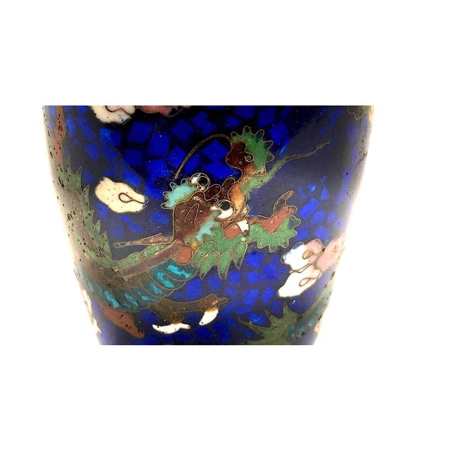 On offer is an antique Japanese cloisonné-on-brass cabinet vase, dating back to the late Meiji Period (circa 1870s–1890s)...