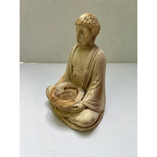 Beige Antique Ceramic Buddha Figurine For Sale - Image 8 of 8