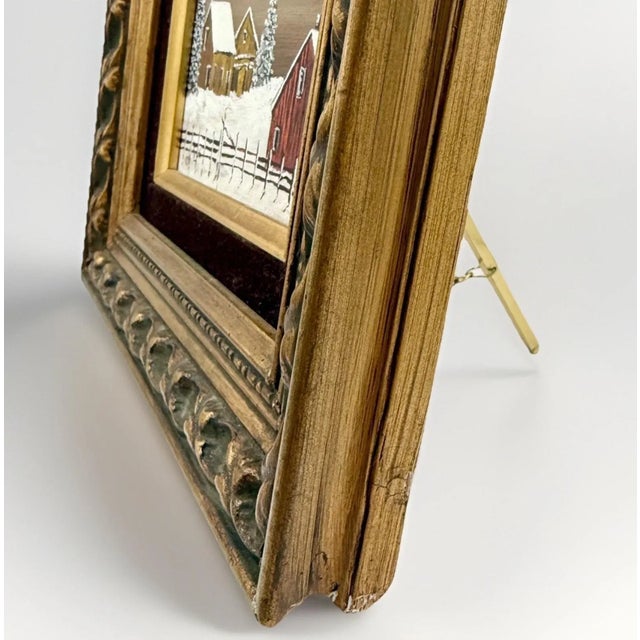 Pair Vintage Framed Winter Landscape Oil Paintings Signed John Peppe For Sale - Image 15 of 16