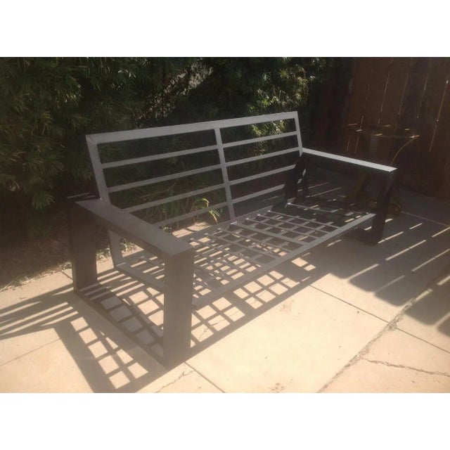 Custom Black Modern Patio Sofa For Sale - Image 4 of 4