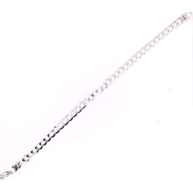14 Karat White Gold 8 Inch Fancy Link Bracelet. 12.1 grams total weight.