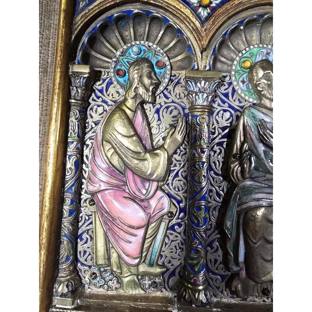 Limoges Style Altar Panel, 1950s For Sale - Image 14 of 18