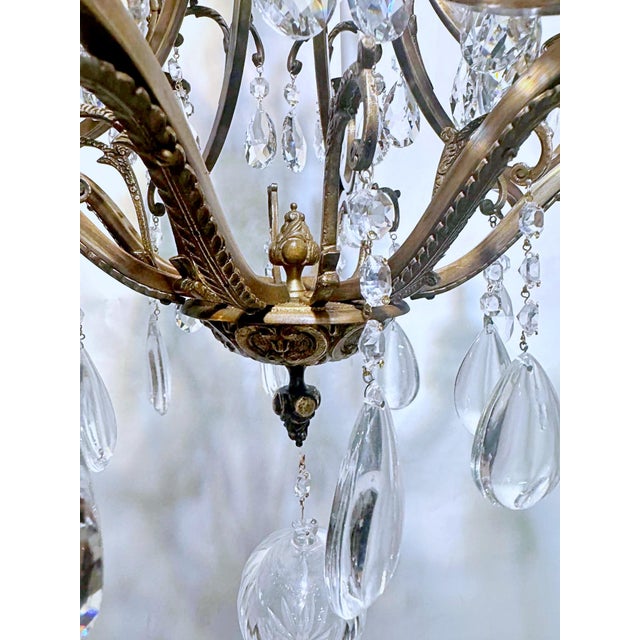 1910s French Style Brass Chandelier For Sale - Image 12 of 17