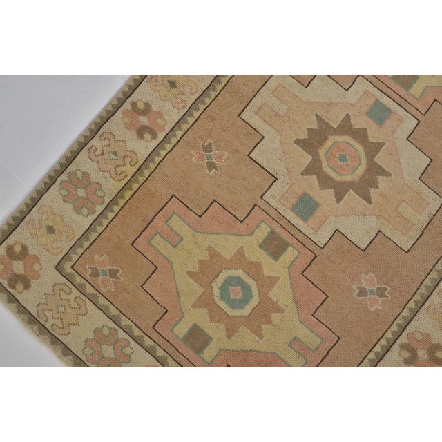 Tan 1950s Decorative Anatolian Wool Carpet For Sale - Image 8 of 10