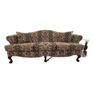 1980s Traditional Serpentine Camelback Sofa For Sale