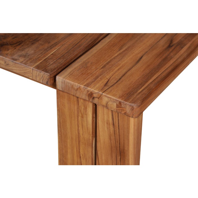 Paradiso Outdoor Teak Wood End Table For Sale In Chicago - Image 6 of 8