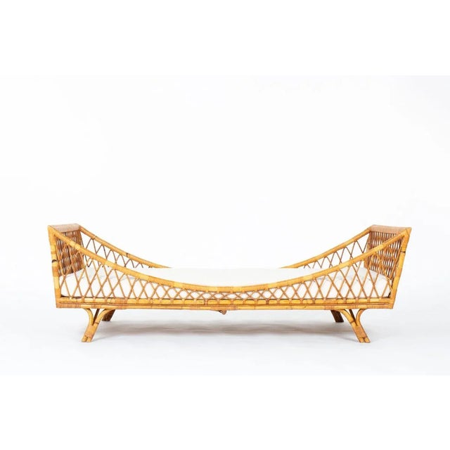 Vintage Daybed in Rattan, 1950 For Sale - Image 4 of 12