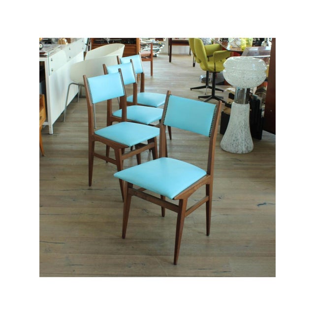 Blue Skai Chairs, 1960, Set of 4 For Sale - Image 3 of 16