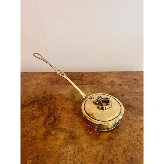 1900 - 1909 Antique Edwardian Brass Chestnut Roaster, 1900 For Sale - Image 5 of 5