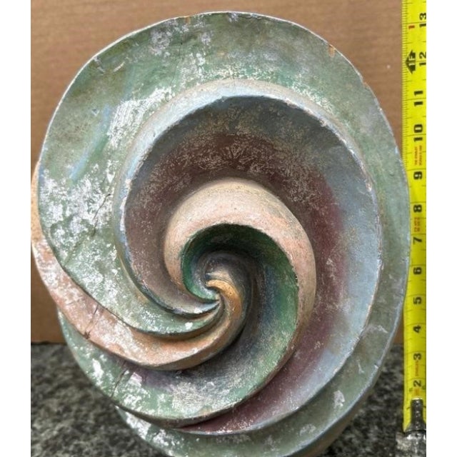 Hollywood Props Organic Modern Nautilus Shell-Form Wood Sculpture For Sale - Image 4 of 5