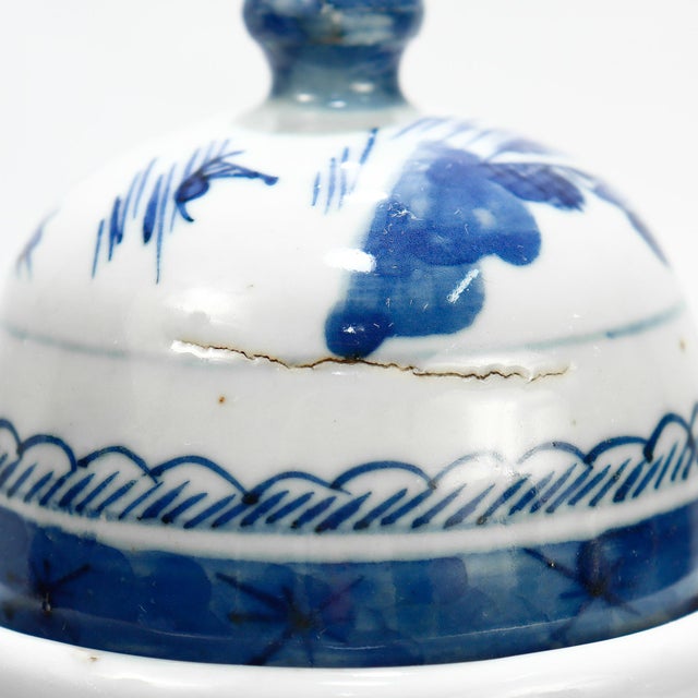 Antique Chinese Export Blue & White Canton Porcelain Tea Pot For Sale - Image 11 of 18