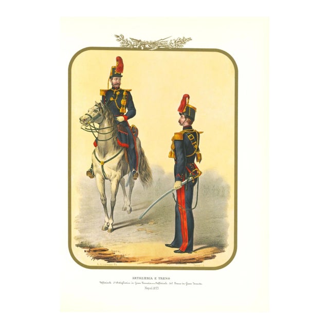 Antonio Zezon, Artillery and Train, Original Lithograph, 1853 For Sale