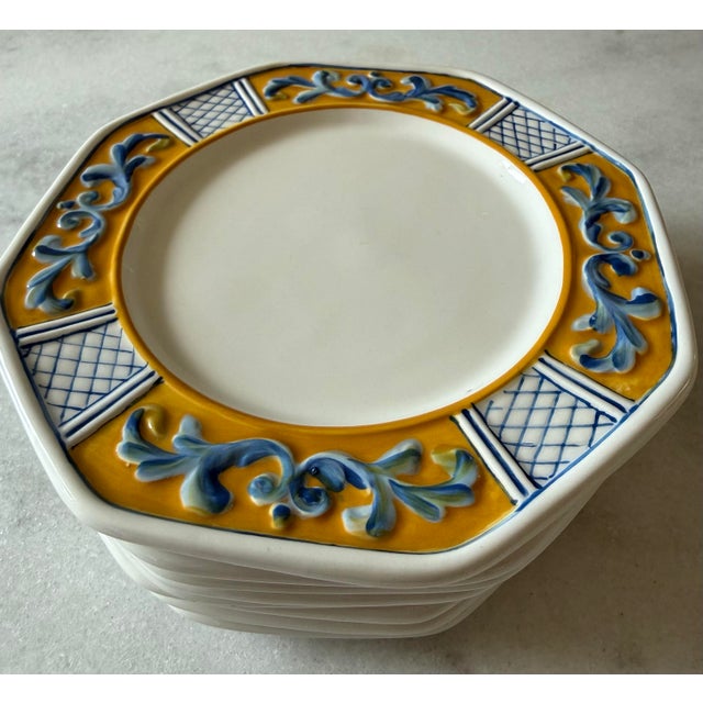 Vintage Fitz & Floyd Ricamo Trattoria Small Plates - Set of 8 For Sale In Austin - Image 6 of 10