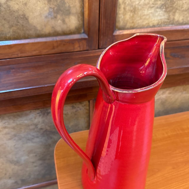 Vietri Rosso Vecchio Pitcher For Sale - Image 11 of 12