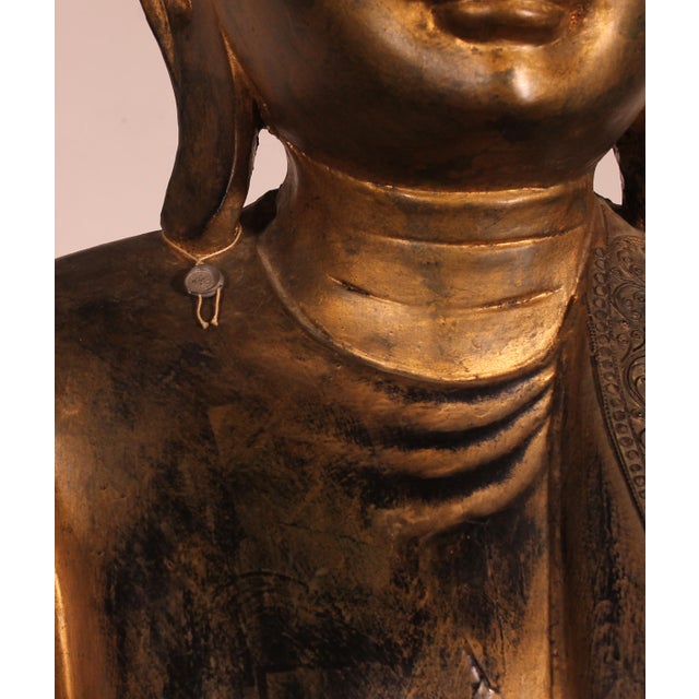 Burmese Artist, Large Mandalay Buddha, 1800s, Wood For Sale - Image 14 of 17