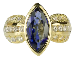 Late 20th Century Maquis Sapphire Ring, Size 7