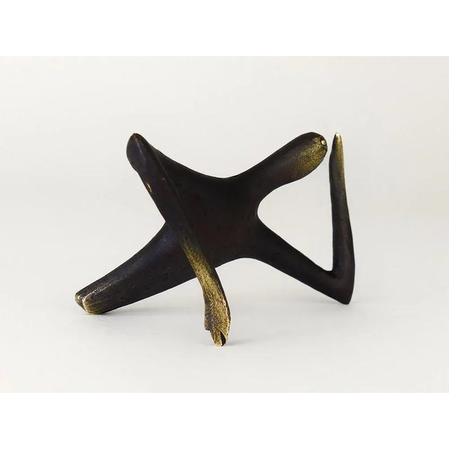 2020s Optimist Pessimist Handcrafted Brass Sculpture attributed to Carl Auböck, 2020 For Sale - Image 5 of 8