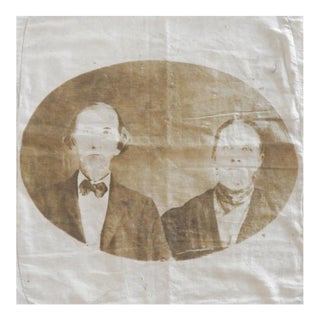 Late 19th Century Sepia Cyanotype Portrait Cotton Pillow Cover For Sale