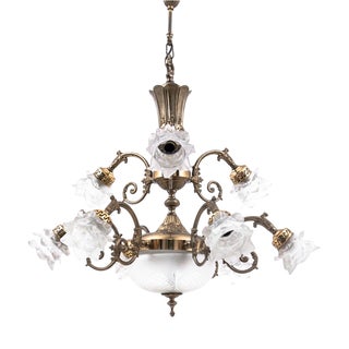 Brass Chandelier, Western Europe, 1950s For Sale