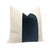 Contemporary 22" Prussian Blue Designer Velvet Panel + Linen Pillows - A Pair For Sale - Image 3 of 4