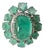 Set in 18k Gold, 15.94 Carats, Colombian Emerald Cabochon & Diamonds Dome Ring, Us Size 6 For Sale