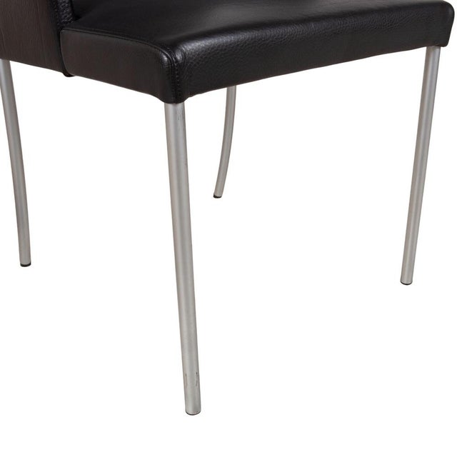 Animal Skin Jason Chair in Leather Black from Walter Knoll / Wilhelm Knoll For Sale - Image 7 of 15