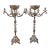 Pair of Ornate Rococo-Style Silver-Plated 5-Arm Candelabras With Epergne Bowl For Sale